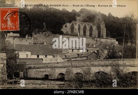 BEAUMONT-LE-ROGER. Französische Abteilung: 27- Eure. Region: Normandie (früher Oberen Normandie). Postkarte Ende des 19. Jahrhunderts - Anfang des 20. Jahrhunderts Stockfoto