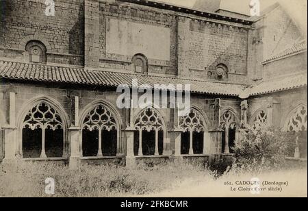 CADOUIN. Französische Abteilung: 24 - Dordogne. Region: Nouvelle-Aquitaine (ehemals Aquitaine). Postkarte Ende des 19. Jahrhunderts - Anfang des 20. Jahrhunderts Stockfoto