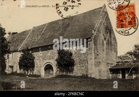 SAINT-PHILBERT-SUR-RISLE. Französische Abteilung: 27- Eure. Region: Normandie (früher Oberen Normandie). Postkarte Ende des 19. Jahrhunderts - Anfang des 20. Jahrhunderts Stockfoto