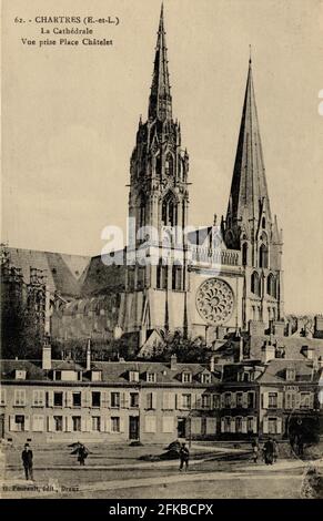 CHARTRES. Land: Frankreich. Abteilung: 28 - Eure-et-Loir. Region: Centre-Val de Loire. Alte Postkarte, Ende 19. - Anfang 20. Jahrhundert. Stockfoto