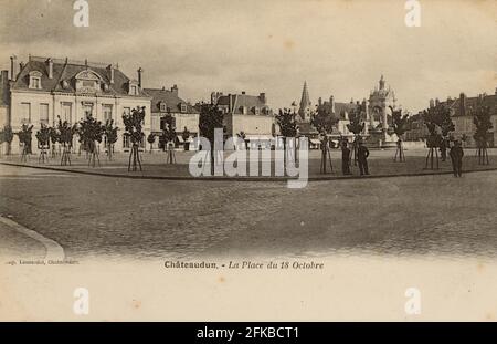 CHATEAUDUN. Land: Frankreich. Abteilung: 28 - Eure-et-Loir. Region: Centre-Val de Loire. Alte Postkarte, Ende 19. - Anfang 20. Jahrhundert. Stockfoto