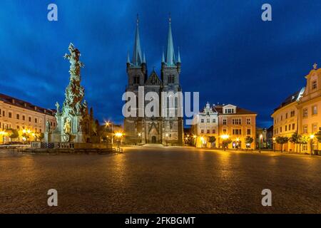 Kirche Mariä Himmelfahrt, Ressel den Markusplatz, Chrudim, Tschechische Republik Stockfoto