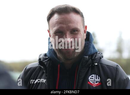 Aktenfoto vom 27-03-2021 von Bolton Wanderers Manager Ian Evatt. Ausgabedatum: Freitag, 30. April 2021. Stockfoto