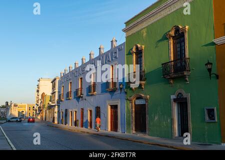 Kolonialbauten, die historische Festungsstadt Campeche, UNESCO-Weltkulturerbe, Campeche, Mexiko, Nordamerika Stockfoto