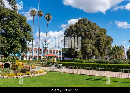 Schöner Stadtplatz von Santa Maria del Tule, Oaxaca, Mexiko, Nordamerika Stockfoto