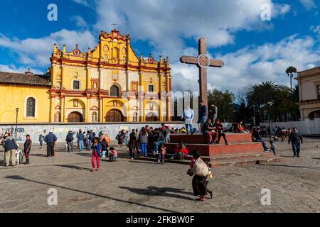 Kathedrale von San Cristobal de la Casas, Chiapas, Mexiko, Nordamerika Stockfoto