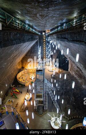 Salina Turda, unterirdische Salzbergwerk Touristenattraktion in Turda City, Rumänien, Europa Stockfoto