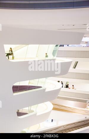 Bibliotheks- und Lernzentrum von der Architektin Zaha Hadid, Wirtschaftsuniversität Wien, Wien, Österreich Stockfoto