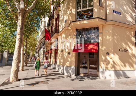 Cartier-Shop in der Calle de Serrano, Viertel Salamanca, Madrid, Spanien Stockfoto