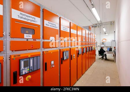 Oberhausen, Ruhrgebiet, Nordrhein-Westfalen, Deutschland - Schaltanlagen, Elektroinstallation im Industriebau, Neubau Oberhause Stockfoto