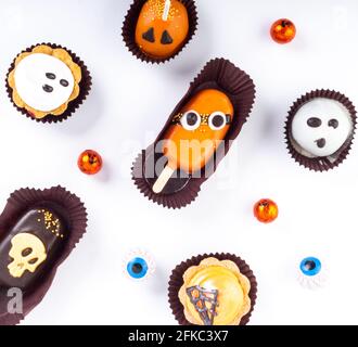 Set aus Halloween Süßigkeiten, Süßigkeiten und Eiscreme Stockfoto