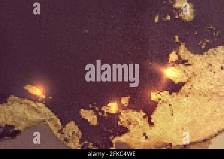 Burgunder und Gold Muster mit Textur von Geode und funkelt. Abstrakter Vektor-Hintergrund in Alkoholtinte Technik. Moderne Farbe mit Glitzer. Vorlage Stock Vektor