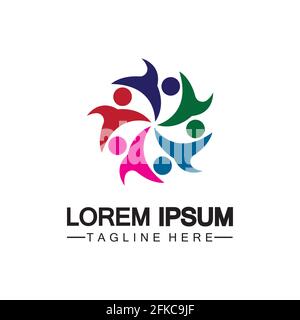 Design-Vorlage für Community-, Netzwerk- und Social-Icon-Logos Stock Vektor