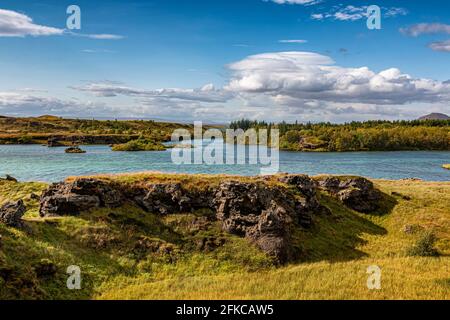 Blick über den Mückensee Myvatn in Island Stockfoto