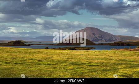 Blick über den Mückensee Myvatn in Island Stockfoto