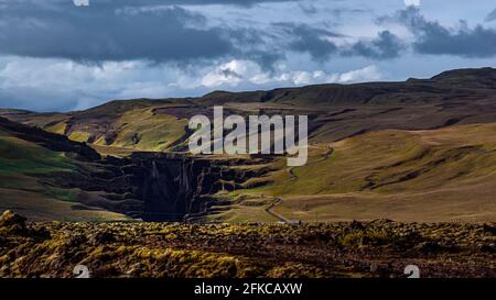 Der Fjadrargljufur Canyon in Island Stockfoto