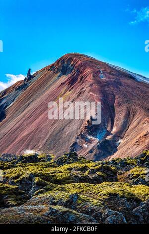 Der Hang des Vulkans Brennisteinsalda in der Region Landmannalaugar im isländischen Hochland. Stockfoto