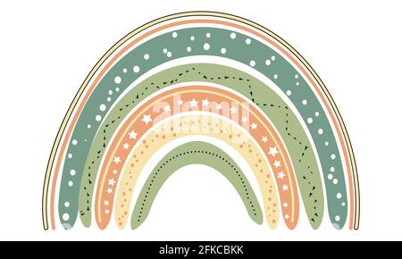 Süßer Regenbogen. Skandinavischer Stil. Vektor. Aquarell Regenbogen isoliert. Stock Vektor