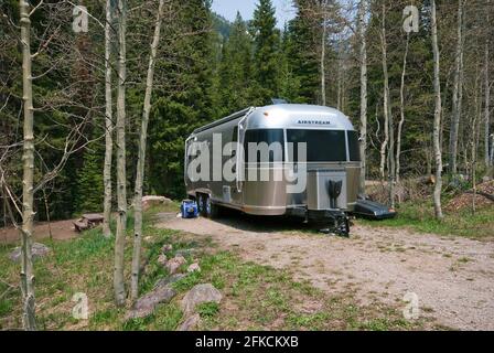 Silberner Luftstrom im Gore Creek Campground, White River National Forest, Colorado, USA Stockfoto