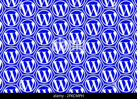 WordPress; WordPress-Konzept im Hintergrund Stockfoto