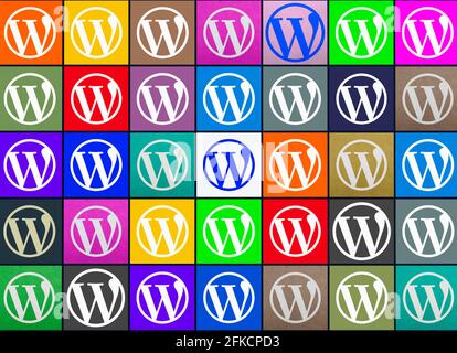 WordPress; WordPress-Konzept im Hintergrund Stockfoto