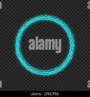 Vector Neon-Rahmen mit Lichteffekten. Glänzendes rechteckiges Banner. Isoliert auf schwarzem Hintergrund. Vorlage für Ihr Design Stock Vektor