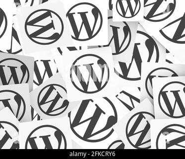 WordPress; WordPress-Konzept im Hintergrund Stockfoto