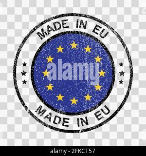 Made in European Union Stempel im Grunge Stil isoliert verzweifelt Symbolvorlage für Ihr Design Stock Vektor