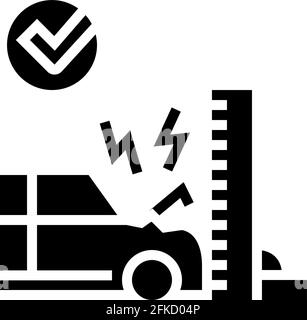 Crash-Test Auto Glyphe Symbol Vektor-Illustration Stock Vektor