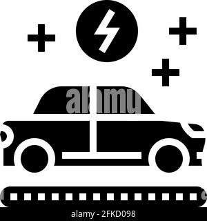 Herstellung Elektroauto Glyphe Symbol Vektor Illustration Stock Vektor