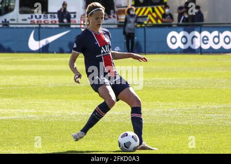 Paris, Frankreich. April 2021. Spielaction während des Halbfinales der UEFA Womens Champions League zwischen dem FC Paris Saint-Germain und dem FC Barcelona im Stade Municipal Georges Lefevre in Paris, Frankreich. Kredit: SPP Sport Pressefoto. /Alamy Live News Stockfoto