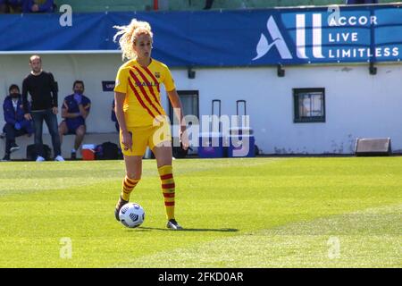 Paris, Frankreich. April 2021. Spielaction während des Halbfinales der UEFA Womens Champions League zwischen dem FC Paris Saint-Germain und dem FC Barcelona im Stade Municipal Georges Lefevre in Paris, Frankreich. Kredit: SPP Sport Pressefoto. /Alamy Live News Stockfoto