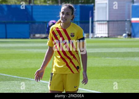 Paris, Frankreich. April 2021. Spielaction während des Halbfinales der UEFA Womens Champions League zwischen dem FC Paris Saint-Germain und dem FC Barcelona im Stade Municipal Georges Lefevre in Paris, Frankreich. Kredit: SPP Sport Pressefoto. /Alamy Live News Stockfoto