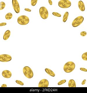 3d realistische Goldmünzen Explosion auf transparentem Hintergrund Vorlage für Ihr Design Stock Vektor