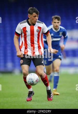 Ipswich, England, 30. April 2021. Frankie Maguire von Sheffield Utd während des Spiels des englischen FA Youth Cup in der Portman Road, Ipswich. Bildnachweis sollte lauten: David Klein / Sportimage Kredit: Sportimage/Alamy Live News Stockfoto