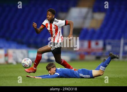 Ipswich, England, 30. April 2021. Andre Brooks von Sheffield Utd in Aktion während des Spiels des englischen FA Youth Cup in der Portman Road, Ipswich. Bildnachweis sollte lauten: David Klein / Sportimage Kredit: Sportimage/Alamy Live News Stockfoto