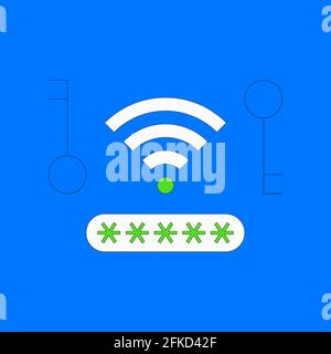 Wi-Fi-Passwortkonzept teilen Stock Vektor