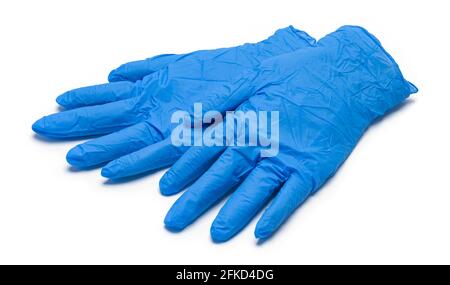 Medizinische Handschuhe aus blauem Latex Stockfoto