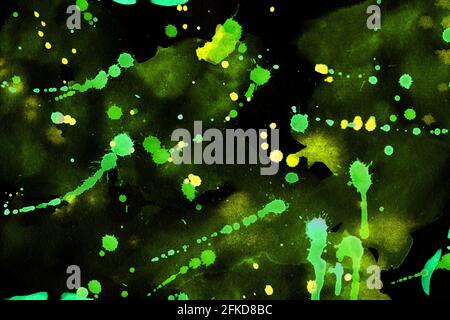 Abstrakt Aquarell dunkel Neon Hintergrund Stockfoto