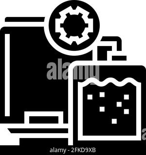 Synthese pharmazeutische Produktion Glyphen Symbol Vektor Illustration Stock Vektor