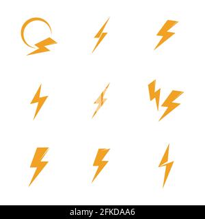 Blitz Symbol Logo Satz kreative Vektor Illustration Stock Vektor