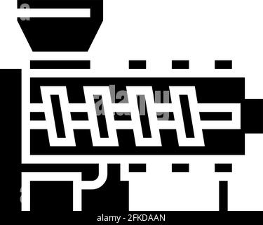 Hot Melt Extrusion pharmazeutische Produktion Glyphen Symbol Vektor Illustration Stock Vektor