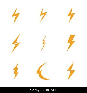 Blitz Symbol Logo Satz kreative Vektor Illustration Stock Vektor
