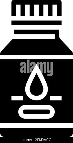 Sirup pharmazeutische Produktion Glyphen Symbol Vektor Illustration Stock Vektor