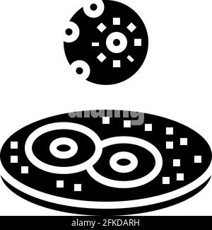 Mikroorganismus Kultur pharmazeutische Produktion Glyphen Symbol Vektor Illustration Stock Vektor
