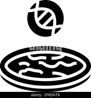 Tierische Pflanzengewebe pharmazeutische Produktion Glyphen Symbol Vektor Illustration Stock Vektor