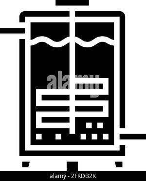 Fermentation pharmazeutische Produktion Glyphe Symbol Vektor-Illustration Stock Vektor