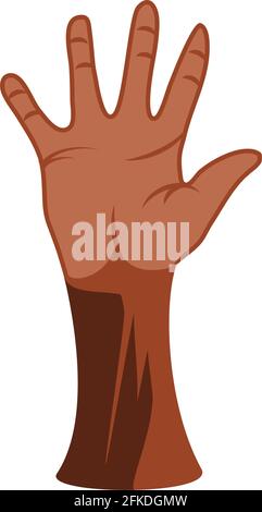 Hochgezogene, offene schwarze Hand Stock Vektor
