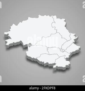 die isometrische 3D-Karte von Perth und Kinross ist eine Region Schottlands, Vektorgrafik Stock Vektor