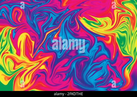Eine abstrakte Wellig psychedelischen Hintergrundbild. Stockfoto